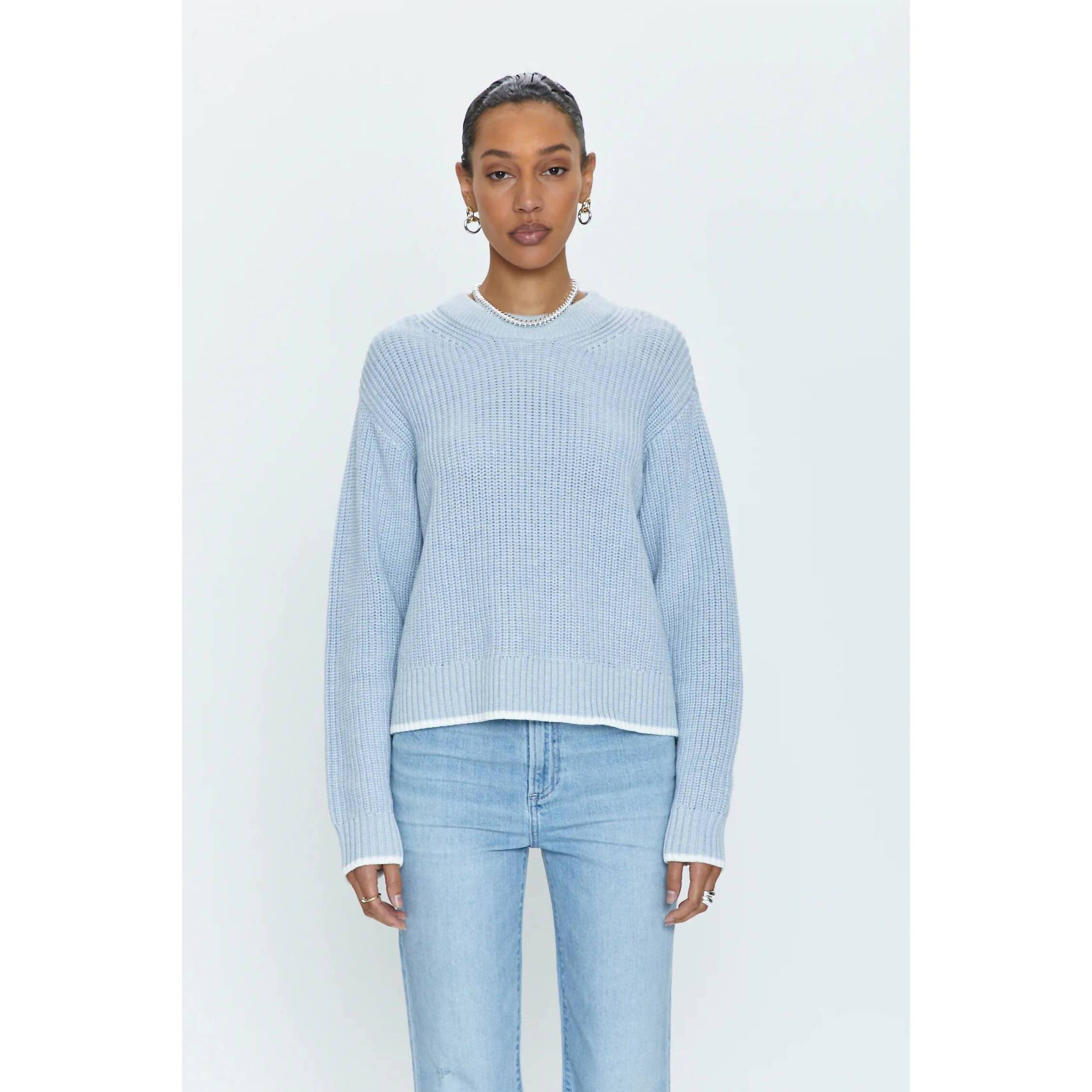 New Pistola Ren All Day Sweater Top In Light Blue